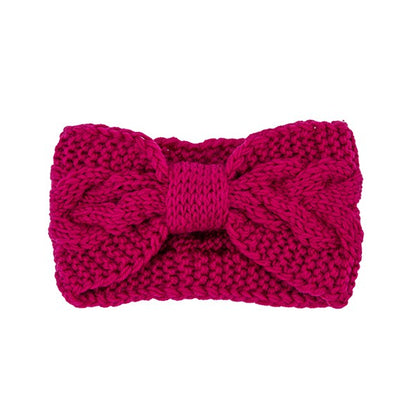 WINTER CROCHET BOW TWISTED HEAD BAND Headbands FUCHSIA/FUFU Os 