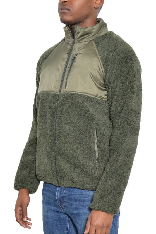 FULL ZIP SHERPA FLEECE JACKET    