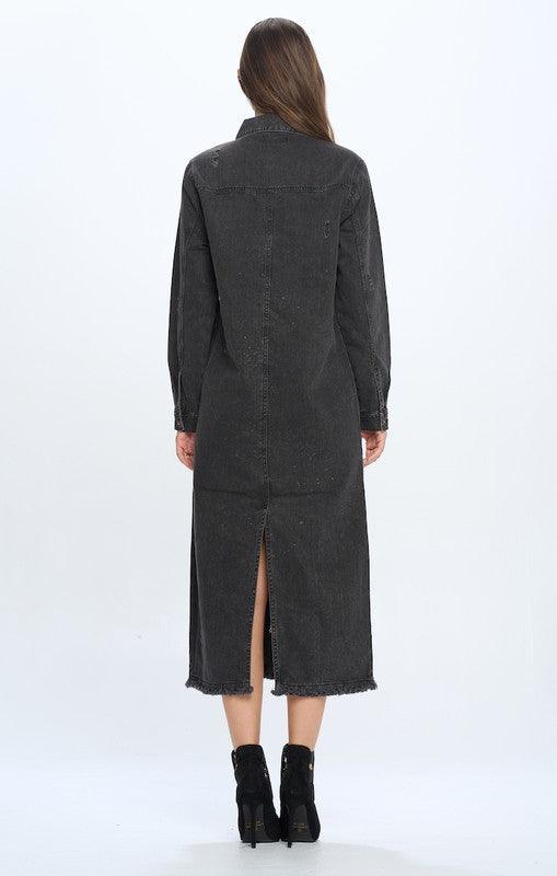 The Ultimate Denim Duster: Blue Age Long Denim Jacket - Three Mad Hatters Mercantile 