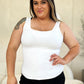 Basic Bae Full Size Square Neck Wide Strap Tank Womens Tank Tops White S 