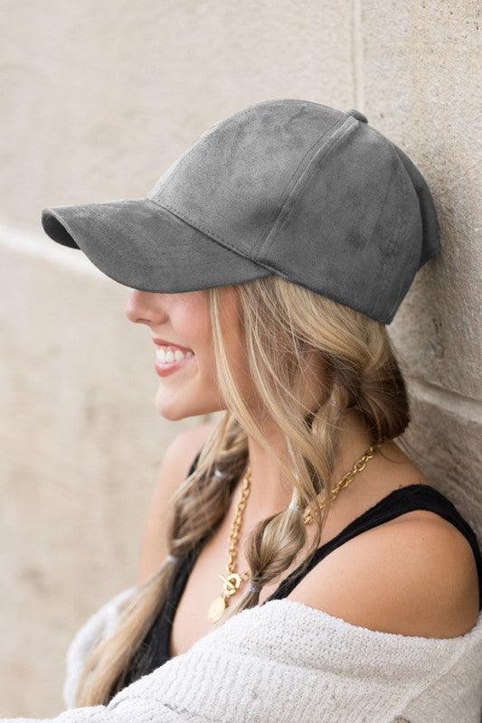 Suede Boyfriend Ball Cap - Three Mad Hatters Mercantile 