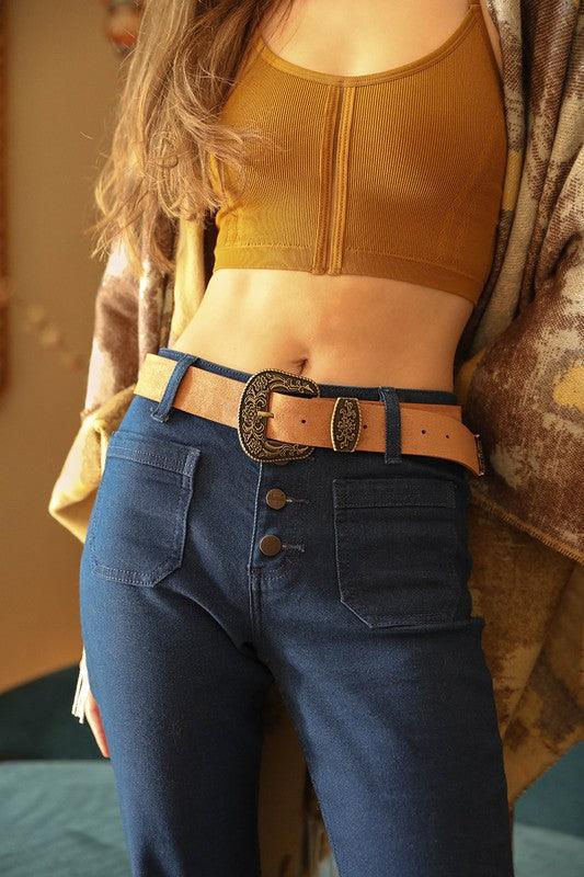 The Sara Western Buckle Belt - Three Mad Hatters Mercantile 