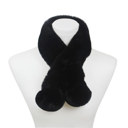 FAUX FUR POM POM SCARF Pom Pom Scarf BLACK/BKBK Os 