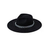 Felt Fedora Hat with Chunky Chain