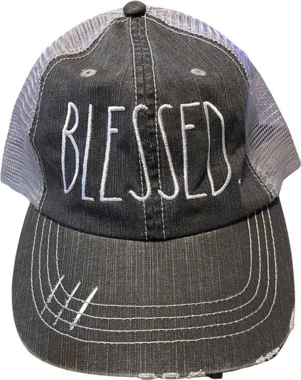 Blessed Embroidered Trucker Hat - Three Mad Hatters Mercantile 