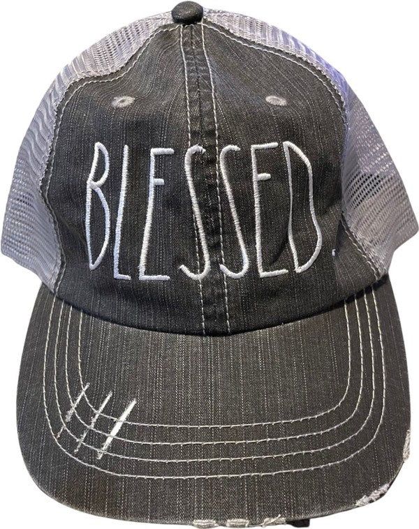 Blessed Embroidered Trucker Hat Cap   