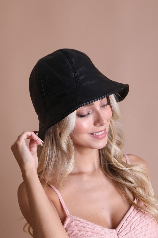 Bucketloads of Charm Vegan Leather Hat Bucket Hat   