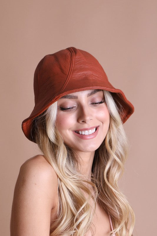 Bucketloads of Charm Vegan Leather Hat Bucket Hat   