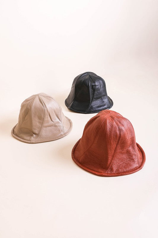 Bucketloads of Charm Vegan Leather Hat Bucket Hat   