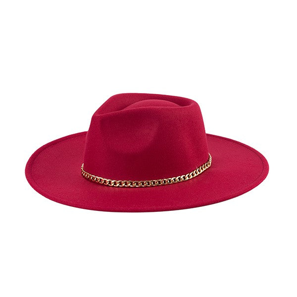 The Chain Belt Hat Fedora Hat PINK/GDLR Os 