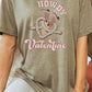 Howdy Valentine Cowboy Boots Graphic Tee T- Shirt Heather Olive S 