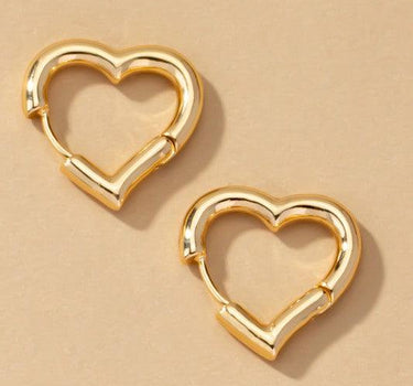 Heart shape hinged huggie hoop earrings