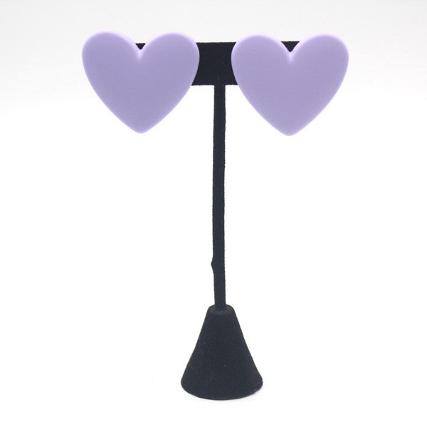 HEART SHAPED FASHION EARRINGS Earrings VIOLET Os 