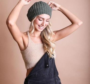 Boucle Rib Knit Beret