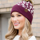 Leopard Fur Pom Beanie