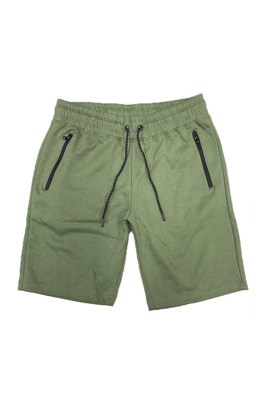 COTTON BLEND LOUNGE SWEAT SHORTS Mens Shorts OLIVE S 