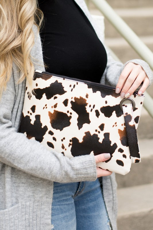 Cow Print Oversized Everyday Clutch Cow Print Clutch   