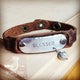 Blessed Hand Stamped Leather Cuff Leather Cuff Bracelet brown 1 