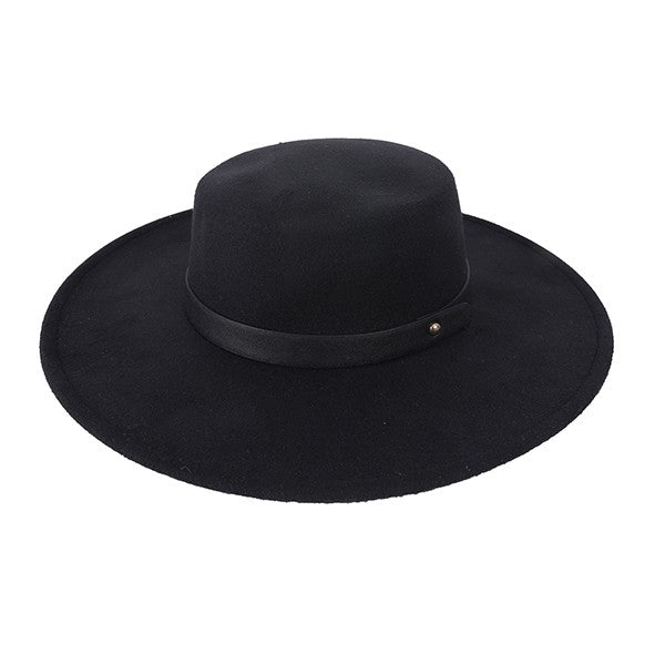 The Classic Fedora with Leather Band Fedora Hat BLACK/BKBK Os 