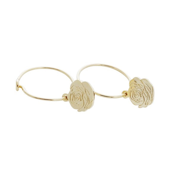 Magic Charm Rose Hoops hoop earrings Gold One Size 