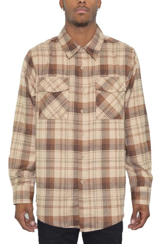 Checker Plaid Flannel Long Sleeve - Three Mad Hatters Mercantile 