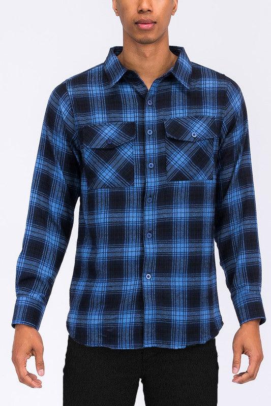 Checker Plaid Flannel Long Sleeve - Three Mad Hatters Mercantile 