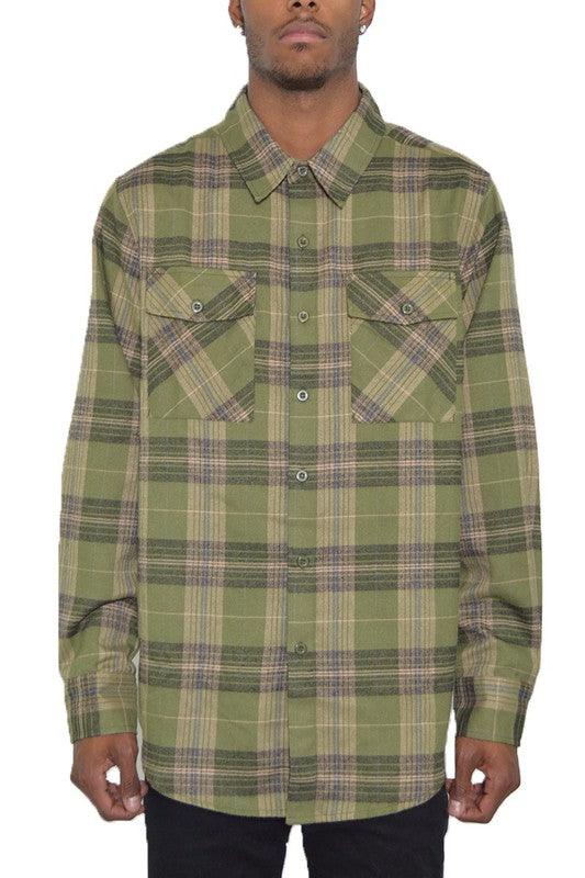 Checker Plaid Flannel Long Sleeve - Three Mad Hatters Mercantile 