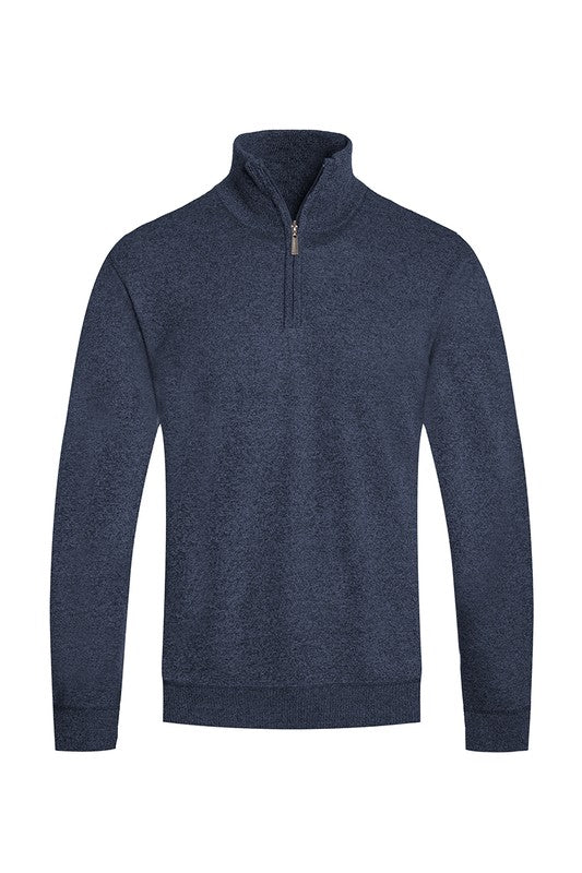 Weiv Mens Knit Quarter Zip Sweater Mens Knit Sweater NAVY S 