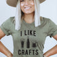 I Like Crafts Beer Crew Neck Softstyle Tee Mens Graphic T-Shirt Military Green S 