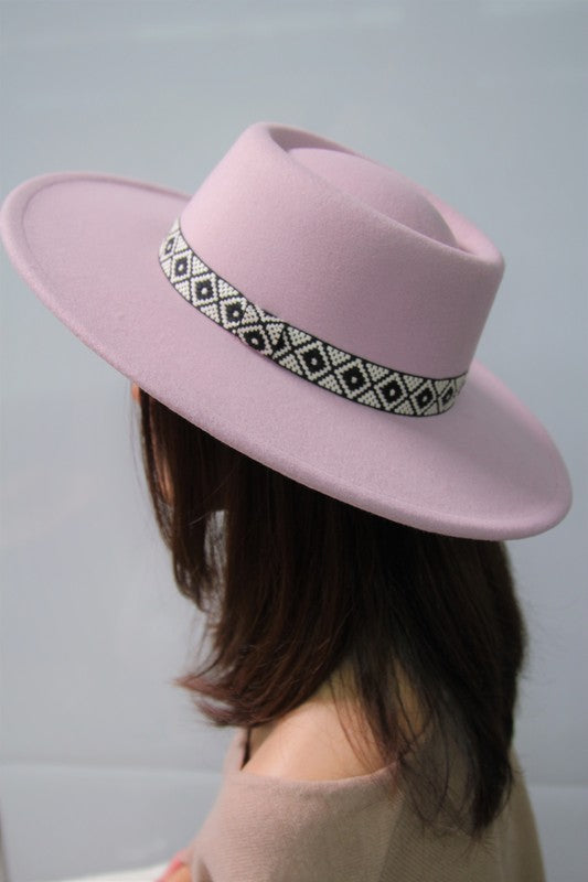 Boho Bold Flat Top Fedora Fedora Hat VIOLET/VIVI Os 