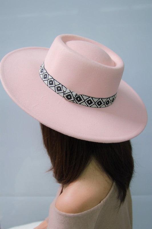 Boho Bold Flat Top Fedora - Three Mad Hatters Mercantile 