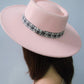 Boho Bold Flat Top Fedora Fedora Hat PINK/LRLR Os 