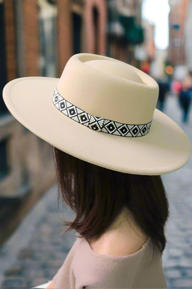 Boho Bold Flat Top Fedora - Three Mad Hatters Mercantile 