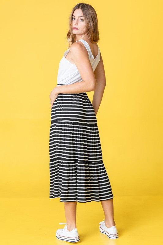 Stripe Maxi Skirt - Three Mad Hatters Mercantile 