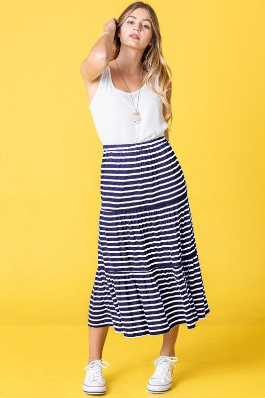 Stripe Maxi Skirt - Three Mad Hatters Mercantile 