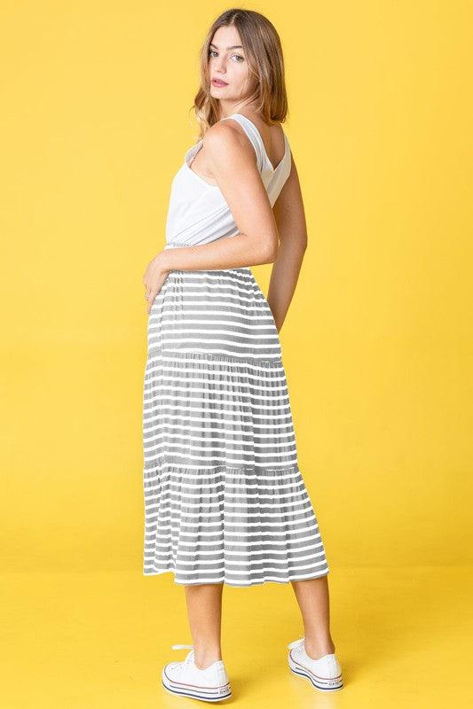 Stripe Maxi Skirt - Three Mad Hatters Mercantile 
