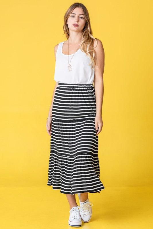 Stripe Maxi Skirt - Three Mad Hatters Mercantile 