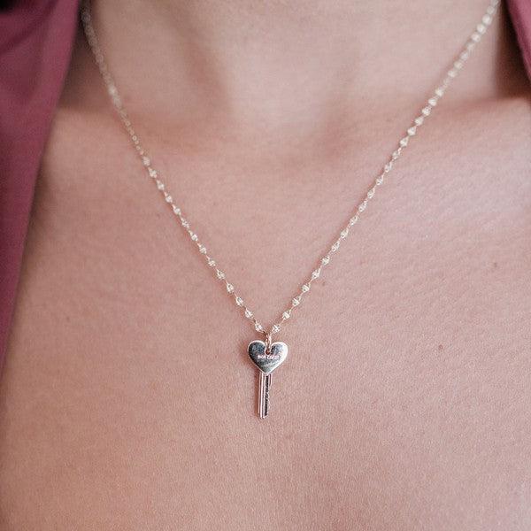 Amour Key to my Heart Necklace - Three Mad Hatters Mercantile 