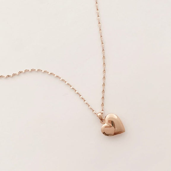 Golden Heart Locket Heart Necklace Rose Gold One Size 