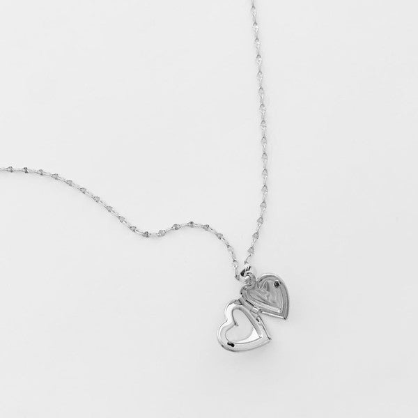 Golden Heart Locket Heart Necklace   