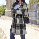 Double Take Plaid Button Up Lapel Collar Coat