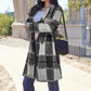 Double Take Plaid Button Up Lapel Collar Coat Womens Plaid Lapel Collar Coat