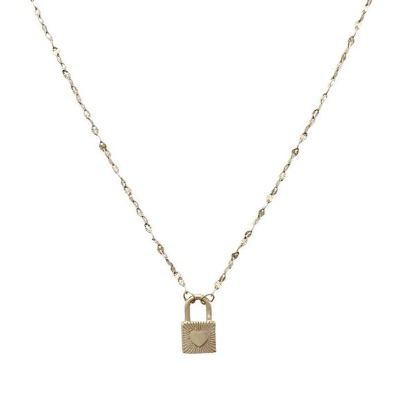 Love Locked Padlock Necklace Heart padlock Necklace   