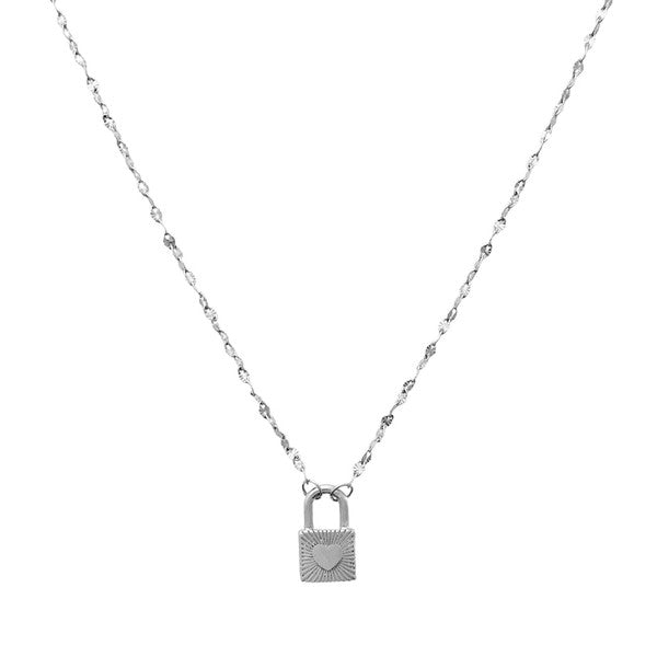 Love Locked Padlock Necklace Heart padlock Necklace   