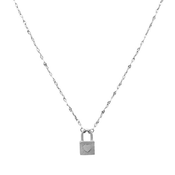 Love Locked Padlock Necklace Heart padlock Necklace   