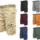 Mens Belted Cargo Shorts with Belt