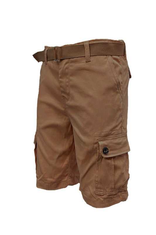 Weiv Mens Belted Cargo Shorts with Belt Mens Shorts Mocha 30 