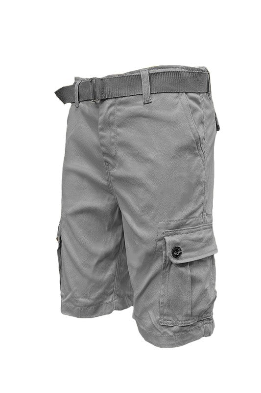 Weiv Mens Belted Cargo Shorts with Belt Mens Shorts   