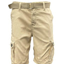 Mens Belted Cargo Shorts with Belt