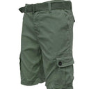 Mens Belted Cargo Shorts with Belt